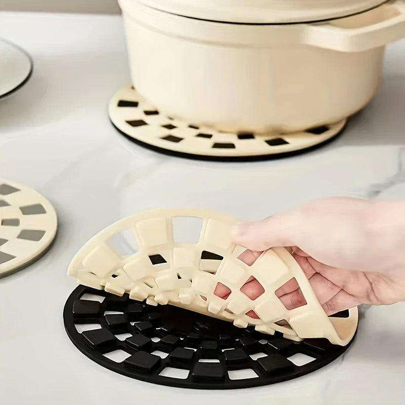 2-in-1 Silicone Trivet Mat Pot Holder Set