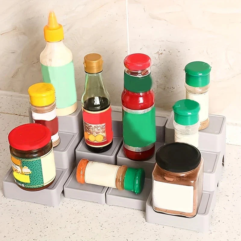 3-Tier Expandable Spice Rack Step Shelf Organizer