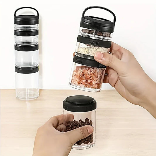 3-Tier Stackable Airtight Storage Canister Jar