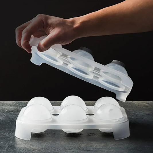 4-Cavity Sphere Ice Ball Maker Mold Tray with Lid