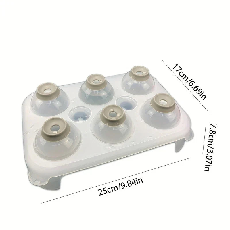 4-Cavity Sphere Ice Ball Maker Mold Tray with Lid