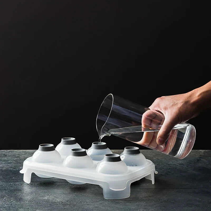 4-Cavity Sphere Ice Ball Maker Mold Tray with Lid