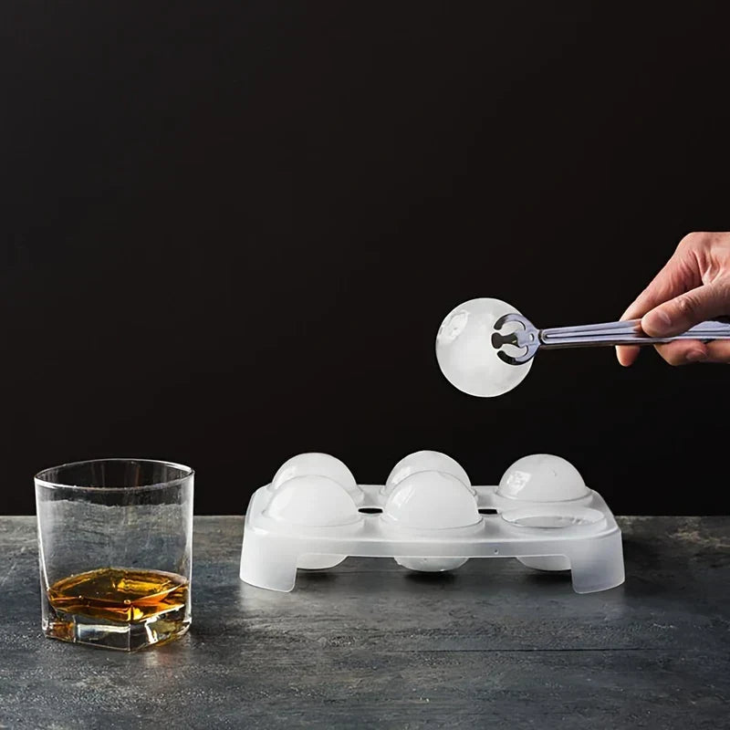 4-Cavity Sphere Ice Ball Maker Mold Tray with Lid