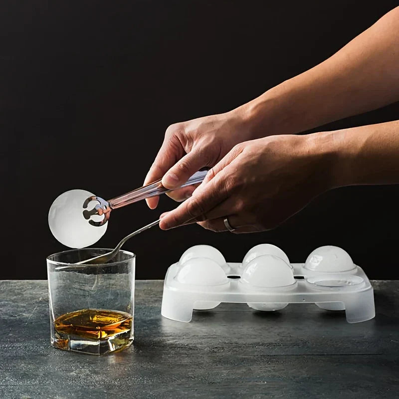 4-Cavity Sphere Ice Ball Maker Mold Tray with Lid