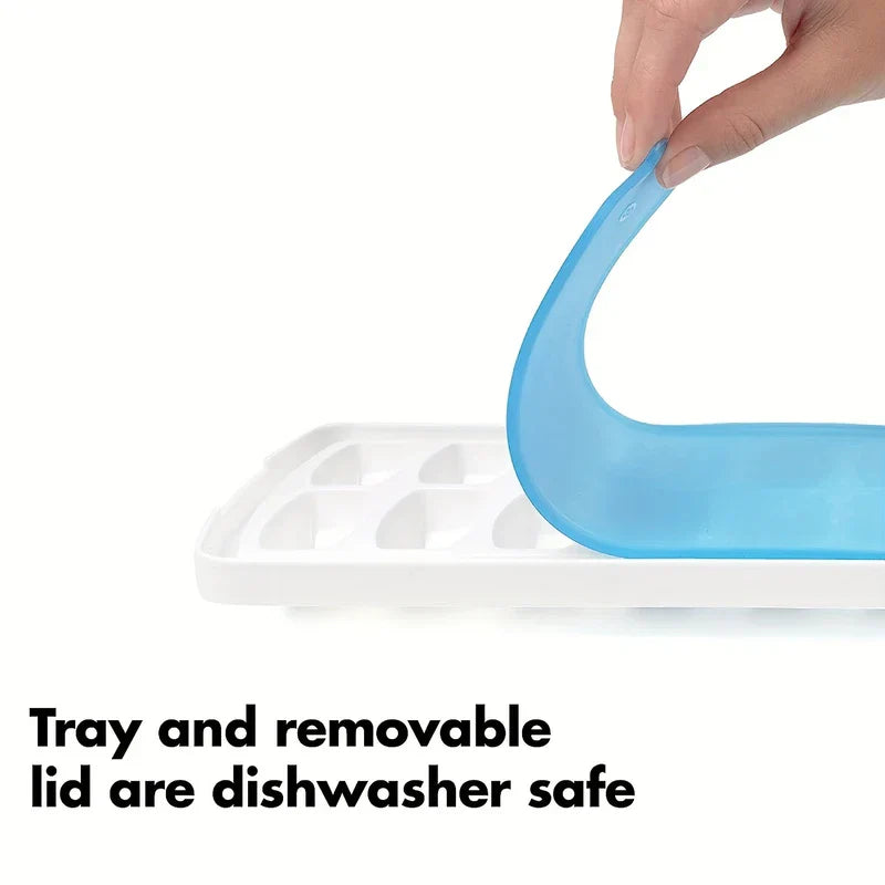 4-Grid Easy Release Ice Cube Tray Mold With Lid