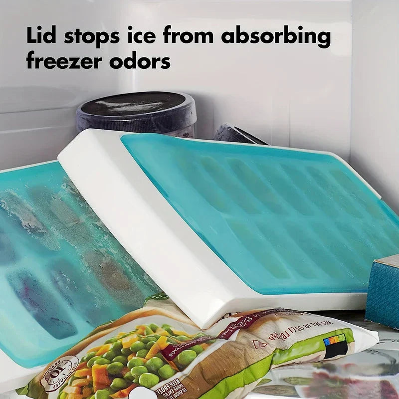 4-Grid Easy Release Ice Cube Tray Mold With Lid