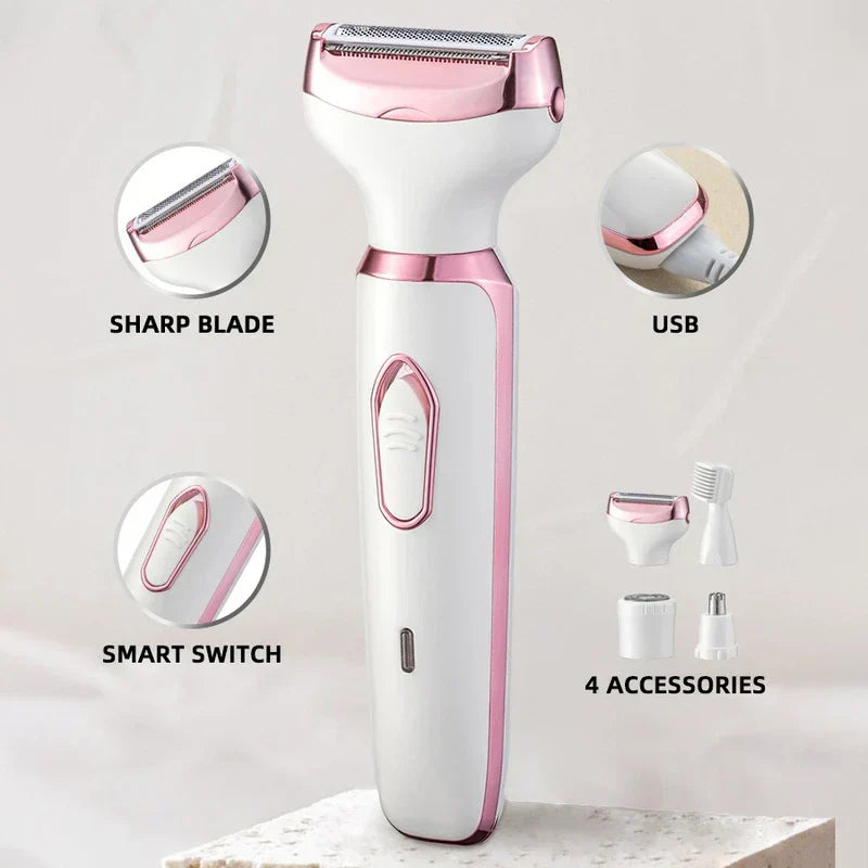 4-In-1 Electric Shaver Hair Remover Grooming Kit