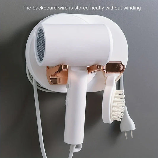 Adhesive Wall Mount Hair Dryer Holder Organizer Rack