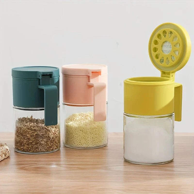 Airtight Glass Spice Jar With Spoon Lid Seal