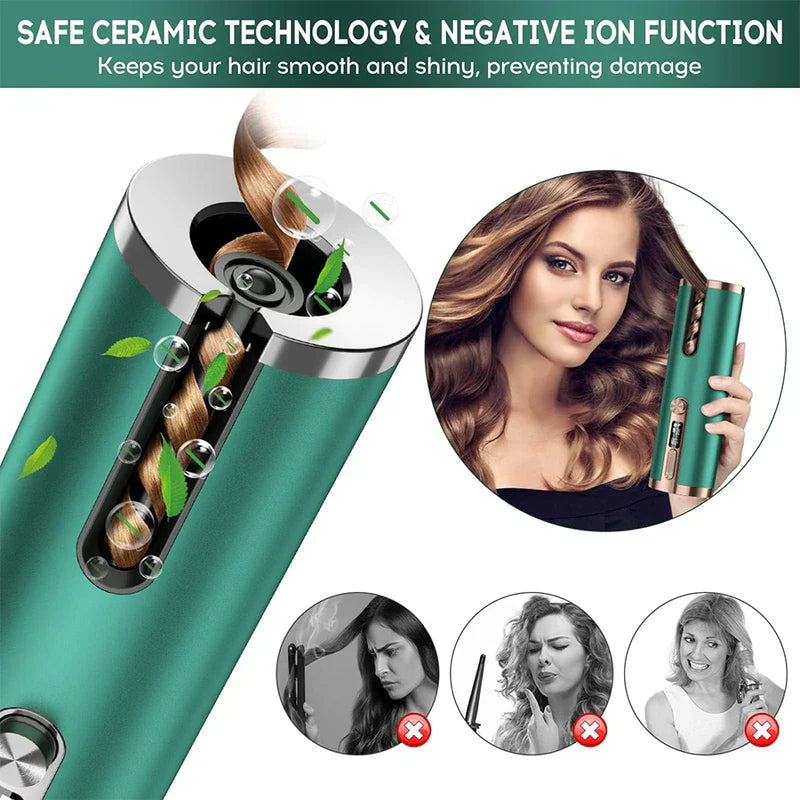 Cordless Automatic Hair Curler Wand
