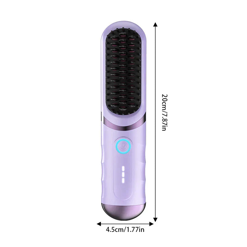 Cordless Hair Straightening Hot Comb Brush