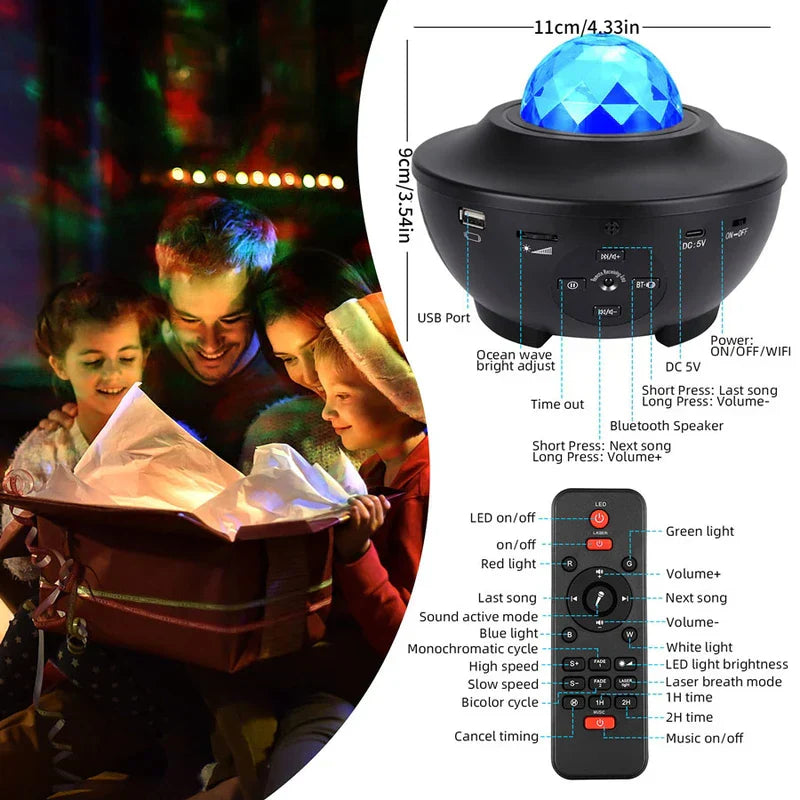 Small Bowl Star Projector Night Light Lamp