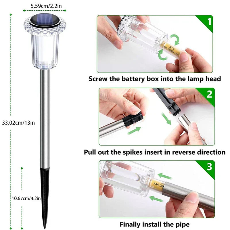 Solar Powered Ground Stake Garden Lights (6 Pack)