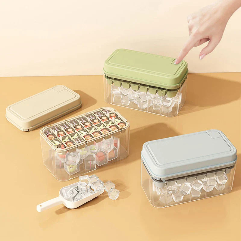Stackable Ice Mold Bin With Lid And Scoop