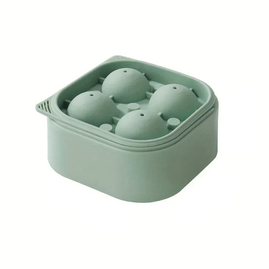 4-Cavity Large Sphere Ice Ball Mold Tray With Lid