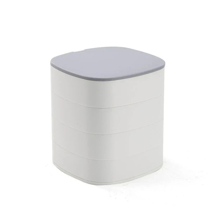 4-Layer Rotating Jewelry Organizer Box Tower
