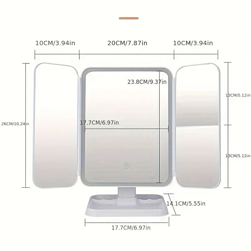 8th Generation Folding LED Travel Makeup Mirror