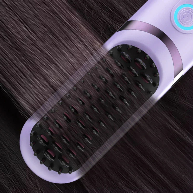 Cordless Hair Straightening Hot Comb Brush