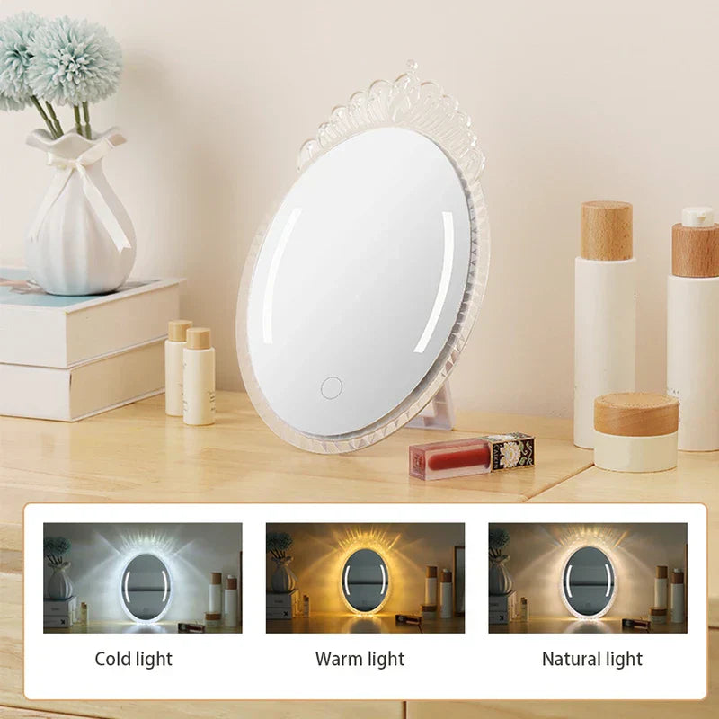 USB wall-mounted or standing dual-purpose LED makeup mirror
